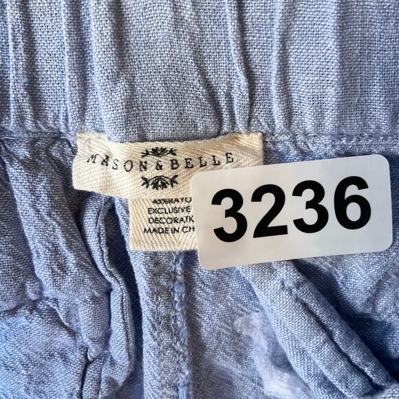 MASON & BELLE Women Elastic Waist Casual Straight Pants size 4, Blue - Picture 10 of 12